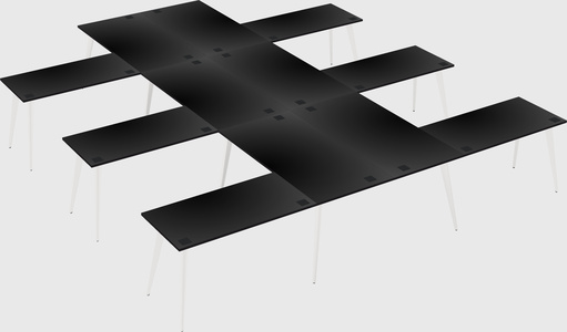 Shared l-shaped office desk system