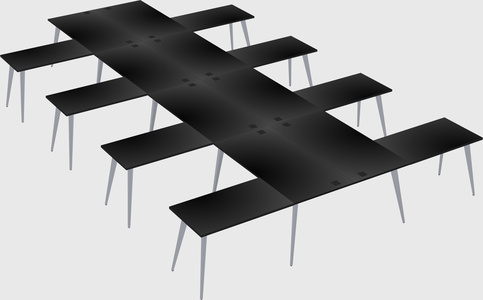 Shared l-shaped office desk system