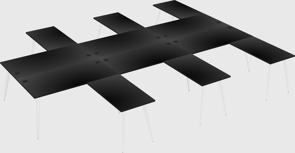 Shared l-shaped office desk system