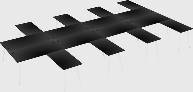 Shared l-shaped office desk system
