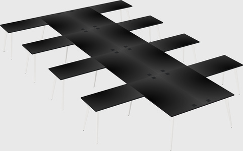 Shared l-shaped office desk system