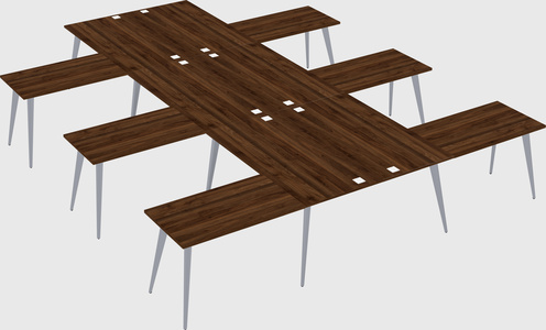 Shared l-shaped office desk system