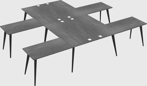 Shared l-shaped office desk system