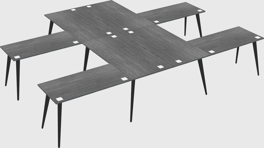 Shared l-shaped office desk system