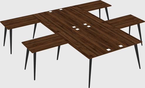 Shared l-shaped office desk system