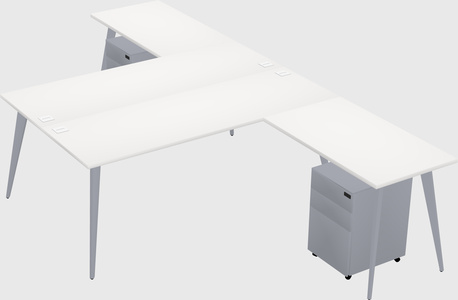 Shared l-shaped office desk system