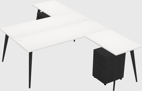 Shared l-shaped office desk system