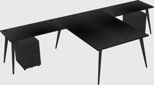Shared l-shaped office desk system