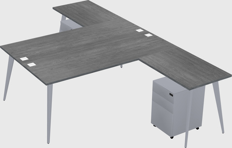 Shared l-shaped office desk system