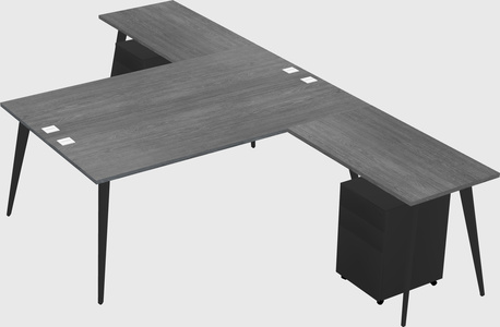 Shared l-shaped office desk system