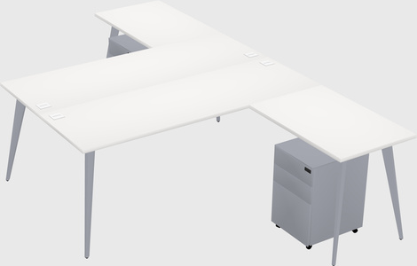 Shared l-shaped office desk system