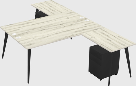 Shared l-shaped office desk system