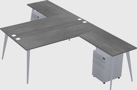 Shared l-shaped office desk system