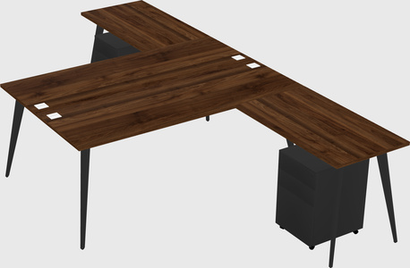 Shared l-shaped office desk system