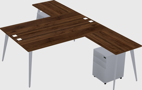 Shared l-shaped office desk system