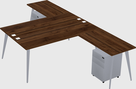 Shared l-shaped office desk system