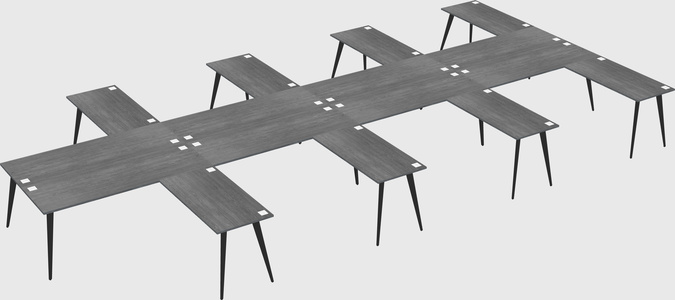 Shared l-shaped office desk system
