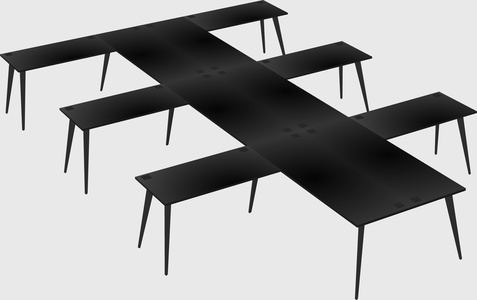 Shared l-shaped office desk system