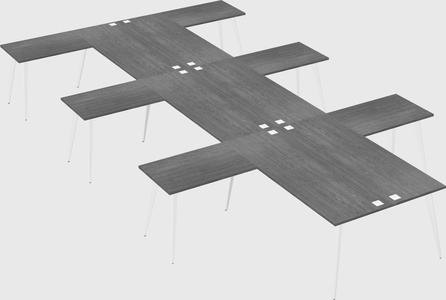 Shared l-shaped office desk system
