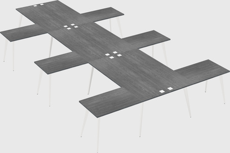 Shared l-shaped office desk system