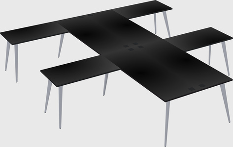 Shared l-shaped office desk system