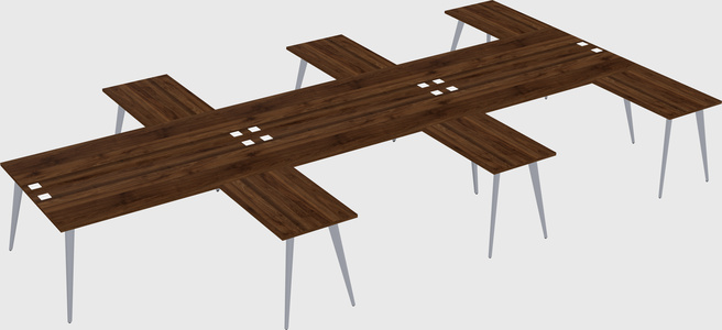 Shared l-shaped office desk system