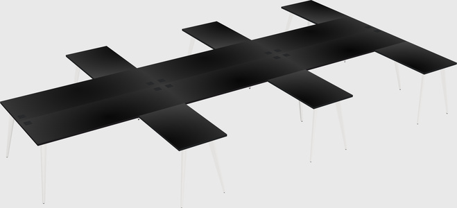 Shared l-shaped office desk system