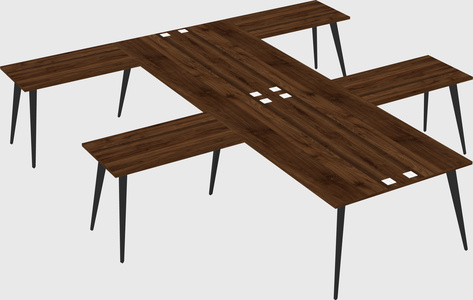 Shared l-shaped office desk system