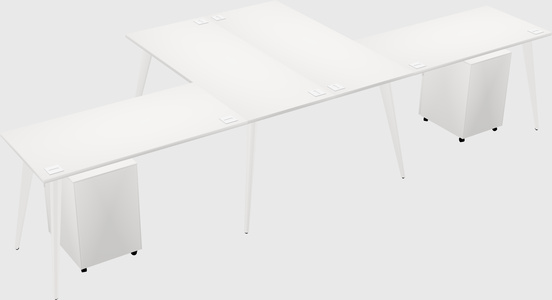 Shared l-shaped office desk system