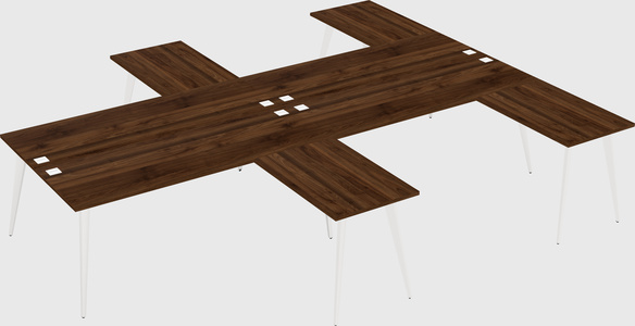 Shared l-shaped office desk system