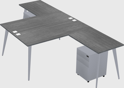 Shared l-shaped office desk system