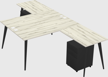 Shared l-shaped office desk system