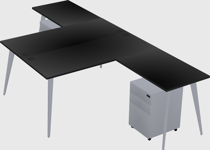 Shared l-shaped office desk system
