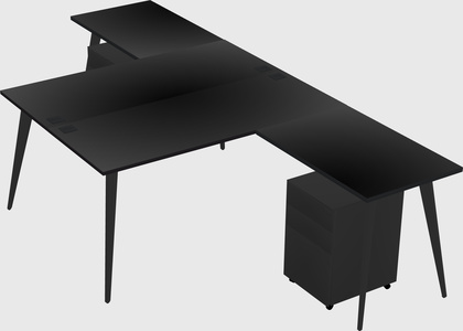 Shared l-shaped office desk system