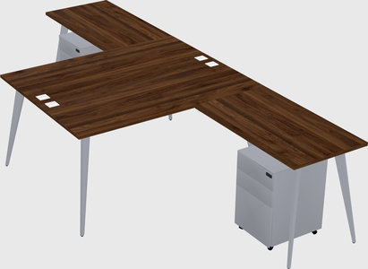 Shared l-shaped office desk system