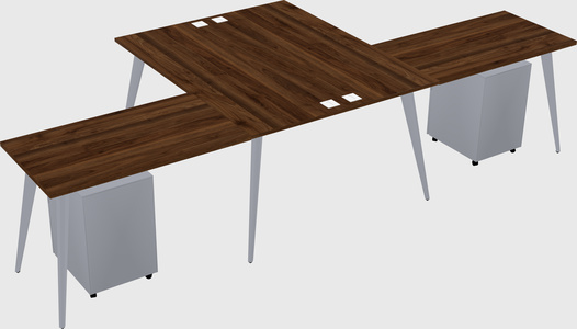 Shared l-shaped office desk system