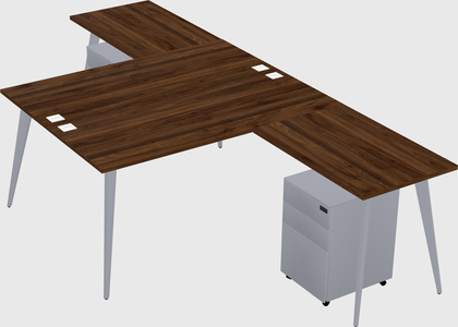Shared l-shaped office desk system