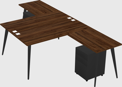 Shared l-shaped office desk system
