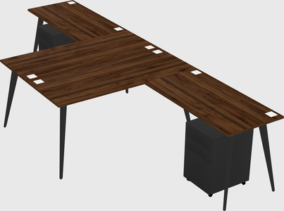 Shared l-shaped office desk system