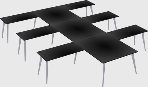 Shared l-shaped office desk system