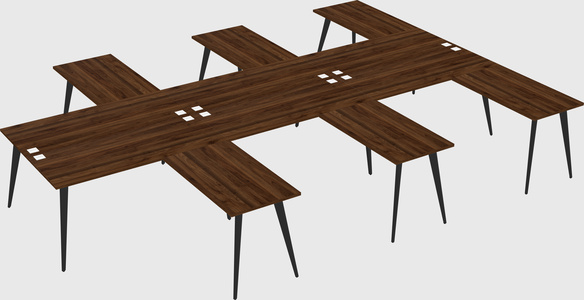 Shared l-shaped office desk system