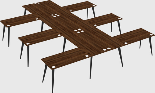 Shared l-shaped office desk system