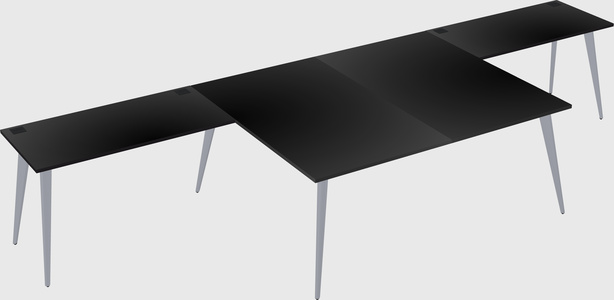 Shared l-shaped office desk system