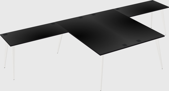 Shared l-shaped office desk system