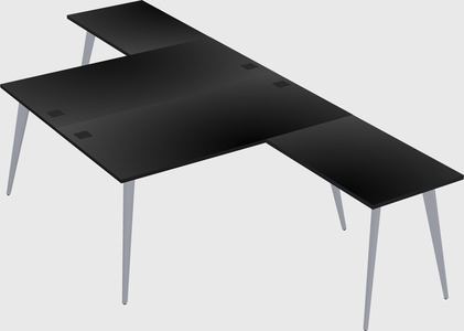 Shared l-shaped office desk system
