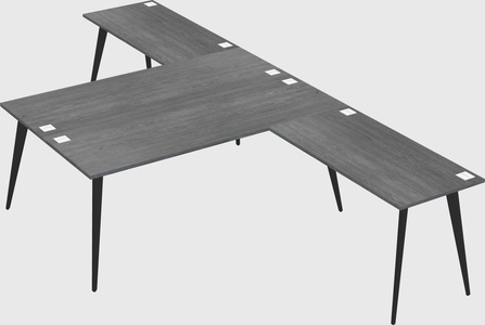 Shared l-shaped office desk system