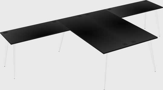 Shared l-shaped office desk system