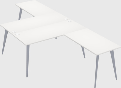 Shared l-shaped office desk system