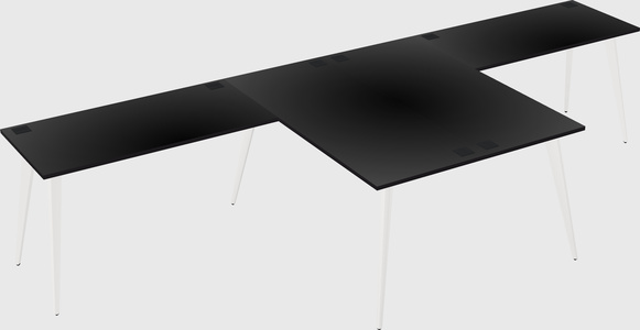 Shared l-shaped office desk system