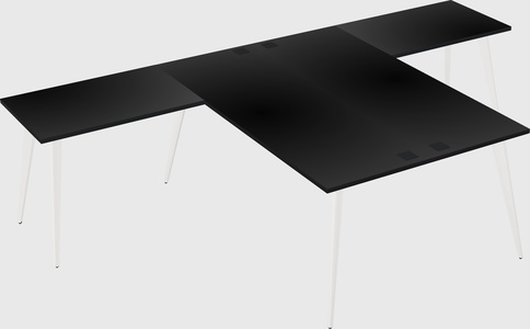 Shared l-shaped office desk system